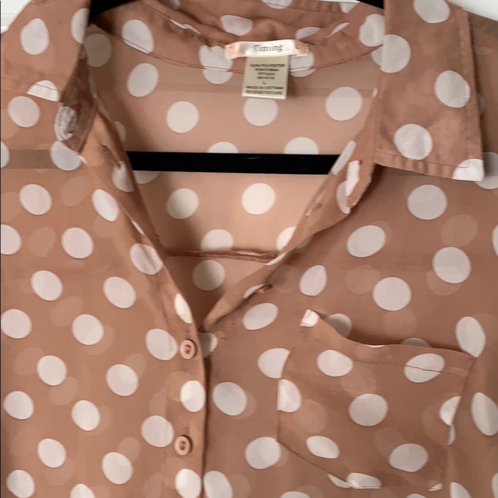 Button Up Sheer Top - Picture 2 of 5